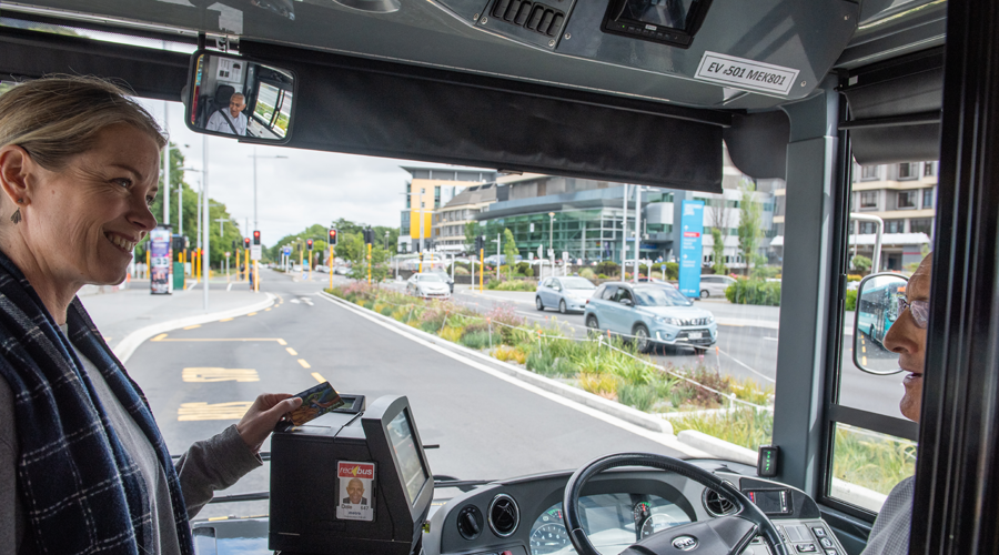 Passenger using Metrocard at Christchurch Hospital