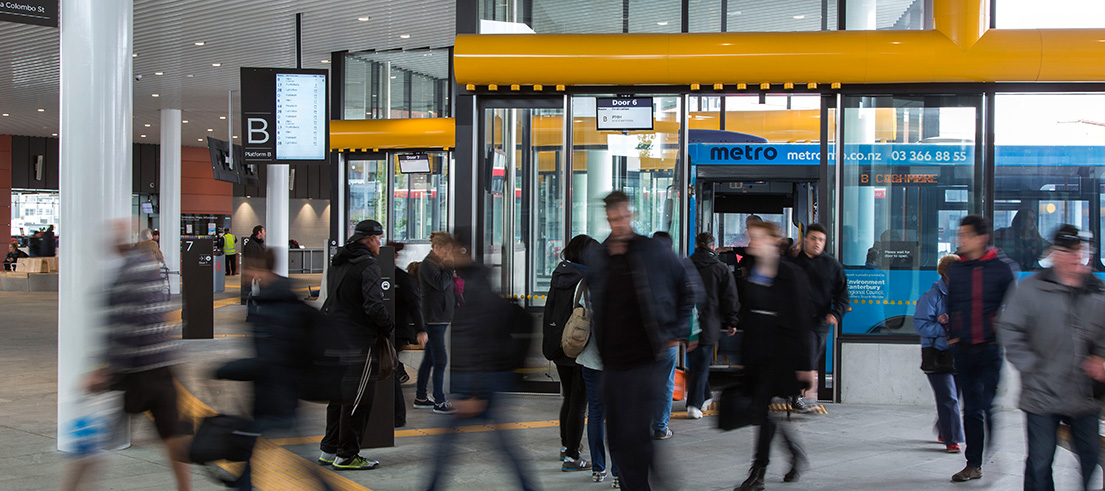 Busy bus interchange