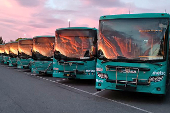 Buses in depot