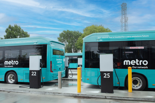 Electric buses charging